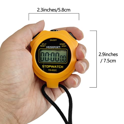 Stopwatch Timer, Digital Stop-Watch for Sports, Orange - style: non-waterproof-orange
