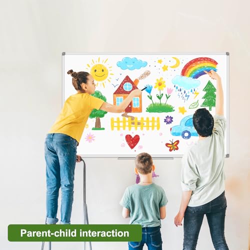 Lockways Large Dry Erase Board 72 x 48 Inch, Magnetic White Board for Wall - color: Silver, size: 72"W x 48"H