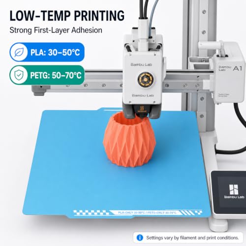 Cold Build Plate for Bambu Lab A1, 257x257mm Double-Sided Spring Steel Sheet, High Adhesion Nano-Coated Surface, Low Temperature Printing, Fine Matte Finish - size: A1 257 × 257 mm