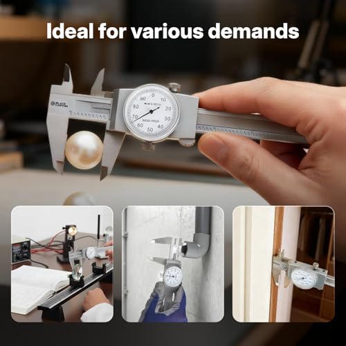 BLACK CANYON 6" Dial Caliper, 6 Inches Measurement, Caliper Measuring Tool, 0.001 inch fine Graduation, 4-Way Measurements, Hardened 4R13 Stainless Steel, Ideal for DIY/Household