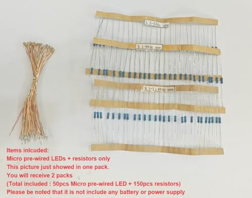 50pcs Pre-soldered Micro Litz Wired Leads Golden Yellow SMD Led 0603 + Muti-Resistor NEW - color: (6)Golden Yellow, size: 50pcs
