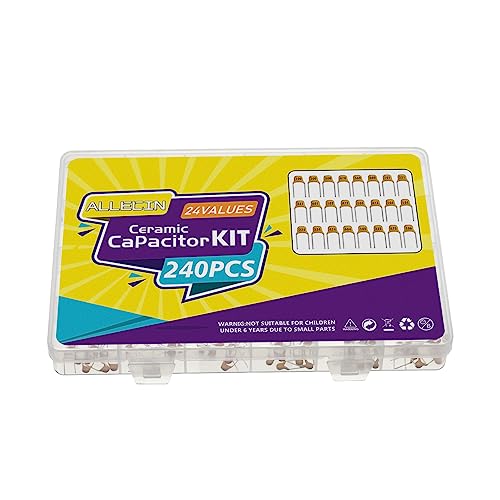 24 Values Monolithic Ceramic Capacitor Assortment Kit 10pF 20pF 30pF 47pF 56pF 68pF 100pF 220pF 330pF 680pF 1nF 4.7nF 10nF 47nF 100nF 0.15uF 0.22uF 0.33uF 0.47uF 0.68uF 1uF 2.2uF 4.7uF 10uF