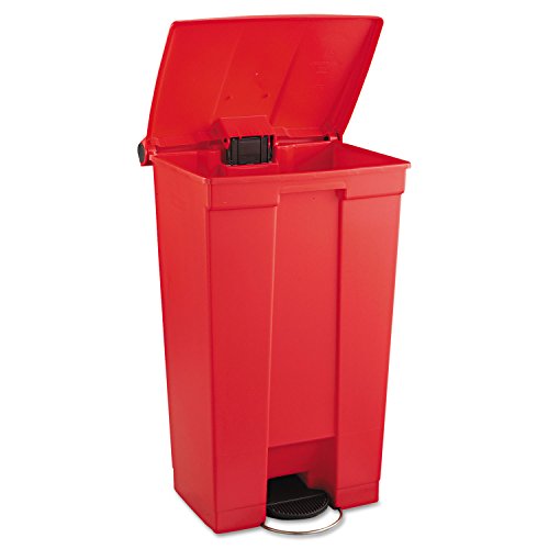 Rubbermaid Commercial Products Slim Jim Front Step On Trash Can, Red, 23-Gallon, Hands-Free Solution for Medical Waste in Hospitals/Labs/Emergency/Patient Rooms - color: Red, size: 23 gallon