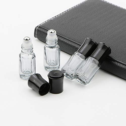 Kesell 3ml Glass Roller Bottles for Essential Oils, 10Pcs - color: black