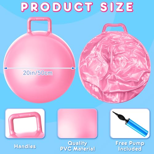 Lewtemi 6 Pcs Hopper Ball with Handle, 20 Inch, Light Colors - color: Light Colors, size: 20 Inch