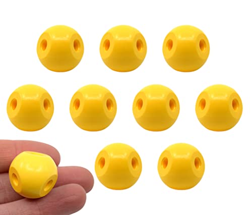 EISCO 10PK Yellow Ball Molecular Model Part, 2.2cm - 4 Holes - Spare Extra Parts