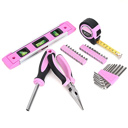 FASTPRO 33-Piece Pink Tool Kit, Household Tool Set for Women