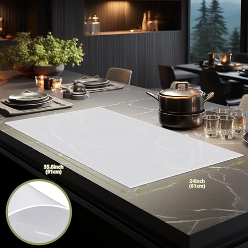 VOKOY 36x24 Inch Silicone Mat for Crafts, Extra Large Silicone Painting Mat, Clear Silicone Sheet for Kitchen Countertop, Baking, Clay, Arts - Heat resistant, Washable (White,Translucent) - color: White, size: 36"L x 24"W