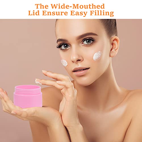 Plastic Containers,Plastic Lotion Jar with Inner Liners & Dome Lids,1.25 Oz - color: Pink