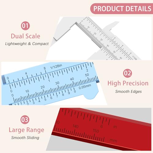 0-6 Inch/150mm Vernier Plastic Caliper Measuring Tools,Multicolor - color: Multicolor