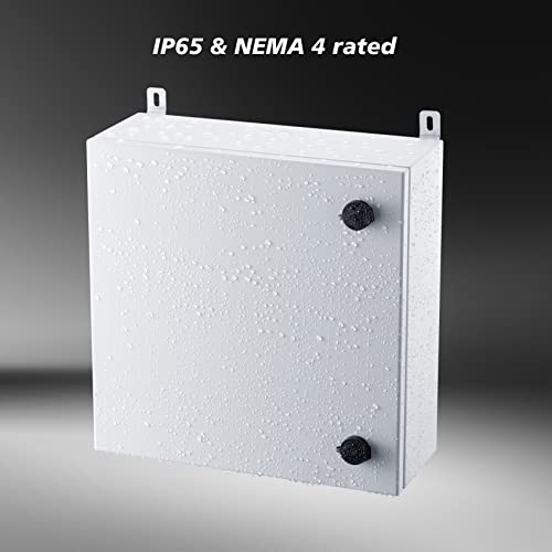 IP65 Weatherproof Metal Box Wall-Mounted Electronic Equipment Enclosure Box with Mounting Plate and Wall Bracket (16'' x 16'' x 6'') - size: 16" x 16" x 6"