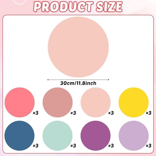 gisgfim 24PCS Dry Erase Dots 12 Inch Whiteboard Marker Wall Decor Removeable Circle Sticker Spots Writing Spots Set for Classroom Table Teachers Students Supplies (Morandi) - style: Morandi
