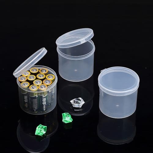 12 Pcs Round Plastic Storage Containers Jar 3.72 oz - D/2.36 x H/2.13 in - size: 110ml / 2.36"D x 2.13"H