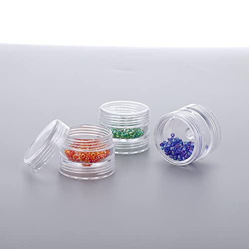 Hipiwe 8 Sets 5-Layer Clear Jewelry Bead Container Small Plastic Sample Jar - size: 8Packs 1.2"D x 3.1"H
