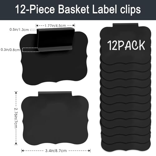 12pcs Black Basket Labels Removable PVC Labels - color: Black Lace