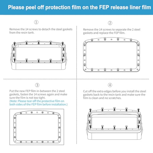 6PCS FEP Film Release Films for ELEGOO Saturn 4 Ultra/4/3/2/8K, Anycubic Photon Mono M7/M7 Pro/M5/M5s Resin 3D Printer with 95% Light Transmittance, 273 x 176 x 0.15mm - size: 273x176mm