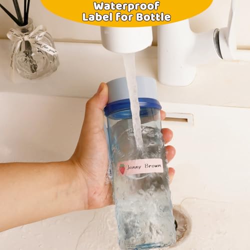 Waterproof Removable Labels Name Stickers - 360Pcs Handwrite Labels for Water Bottles,Kids School Supplies,Camp Gears Daycare and Storage Bins - color: Heart Pink