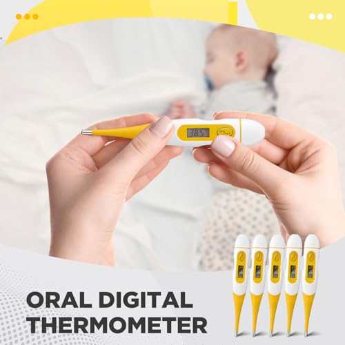 TrelaCo 20 Pcs Digital Thermometers, Oral Fast Reading, Yellow - size: Yellow