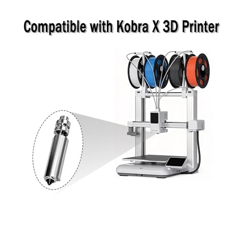 2Pcs 0.4MM Nozzles for Kobra X Extruder Hotend with Silicone Socks, Quick Swap Integrated Hardened Steel Nozzle for Kobra X 3D Printer Accessories - size: 0.4mm