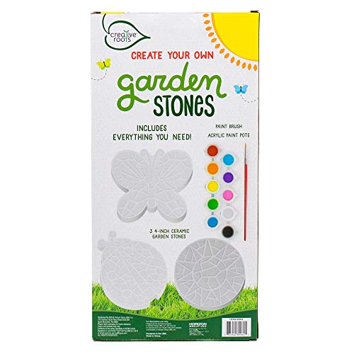 Creative Roots Paint Your Own Stepping Stones, Mini Butterfly, Ladybug, Sun - style: Pack of 3