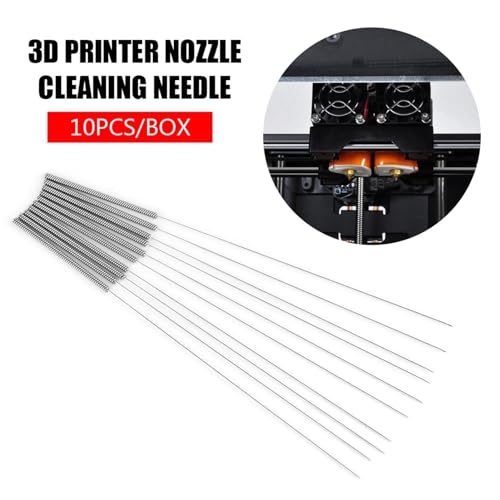 10Pcs/Box 0.4mm Needle Drill Bits, 3D Printer Nozzle Cleaning Needles, Stainless Steel Nozzle Cleaning Tool Kit for 3D Printer Accessory