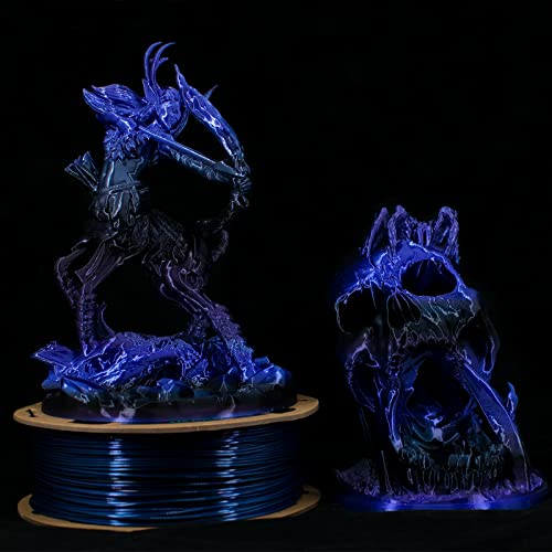 3D Printer Filament, PLA Filament 1.75mm, Silk Black Blue Color Changing, Silk PLA Filament, 3D Printing Filament 1.75 +/-0.02mm, 1kg - color: Black Blue