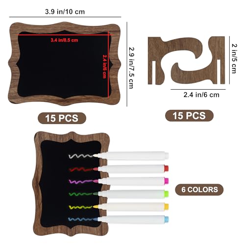 Temlum 15pcs Mini Chalkboard Sign, 2.9″x3.9″ Small Chalkboards, Wavy Shaped - style: Wave