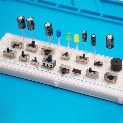 17Values 150Pcs Mini Micro Slide Switch Assortment Kit 2Pin 3Pin 4Pin DIP Toggle Switches Assorted Set ON/Off ON/Off/ON for DIY Breadboard and Electronic Board Mount