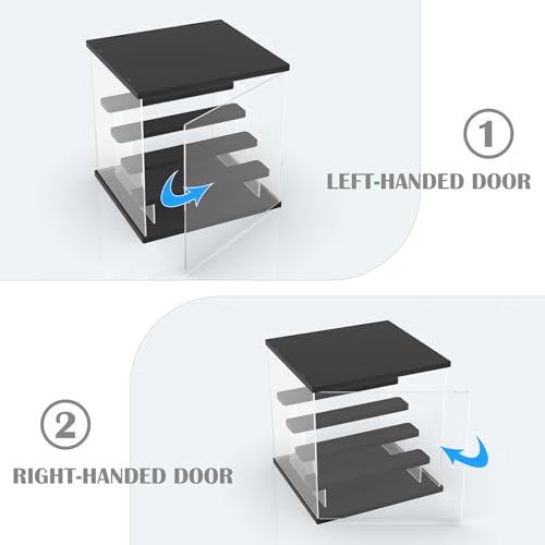 Acrylic Display Case for Collectibles, 5 Tier Figure Display Box with Door - color: Black