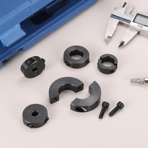 uxcell 4pcs Double Split Shaft Collars 30mm Bore, Two-Piece Clamping Collar 54mm OD 15mm Thickness Carbon Steel Lock Collar Clamp with Set Screws (Black Oxide) - size: 30mm x 54mm x 15mm