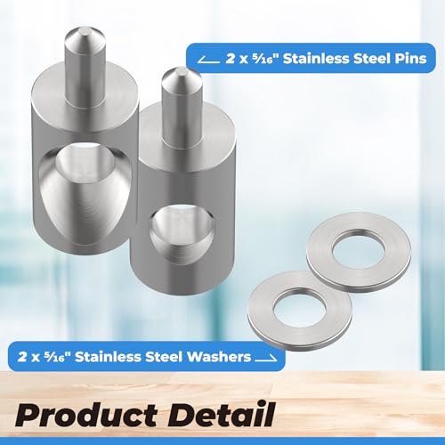 2 Pack Shower Door Pivot Hinge Pin 5/16" Diameter and Washer - size: 2CSHP516