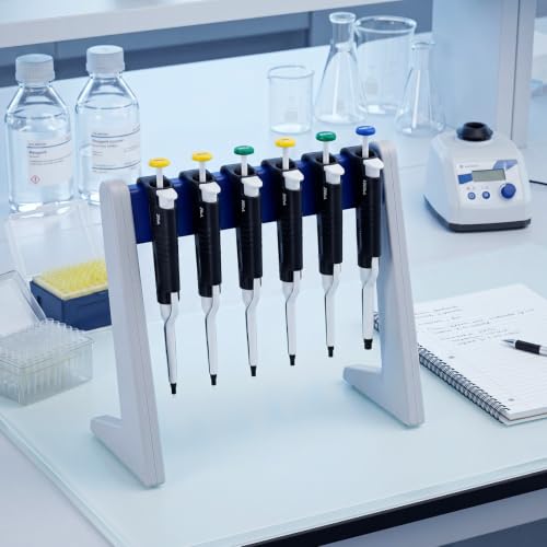 Laboratory Pipette Stand 6 Place Pipettor Rack, Stable L Shaped - style: L Shaped, Hold 6 Pipettors