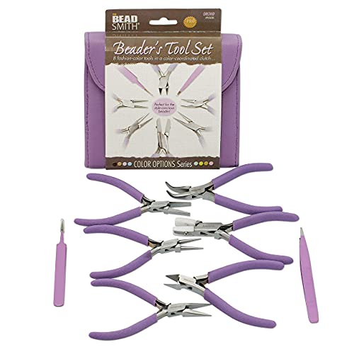 The Beadsmith Fashion Color Pliers, Jewelry Making Supply Set of 8 - color: Purple