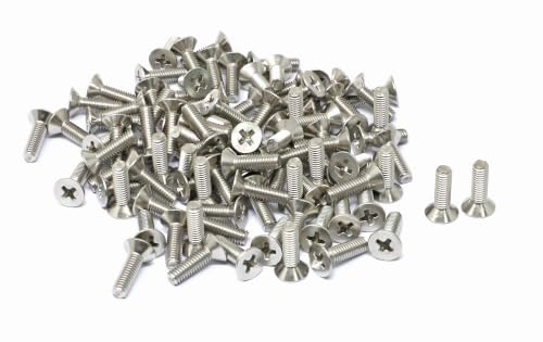 iexcell 100 Pcs M4 x 14mm Thread Pitch 0.7 mm Stainless Steel 304 Phillips Drive Flat Head Countersunk Screws Bolts Kit - size: M4 x 14mm