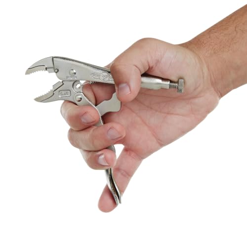 IRWIN VISE-GRIP Locking Pliers with Wire Cutter, 5-Inch, Curved Jaw (902L3)