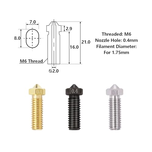 15PCS Nozzles Kit for Anycubic Vyper, 3D Printer Parts 5PCS Hardened Steel + 5PCS Stainless Steel + 5PCS Brass 0.4mm Nozzles Kit for Vyper, Kobra Plus, Kobra Max - style: Vyper Brass+Harden Steel+Stainless steel - 0.4mm