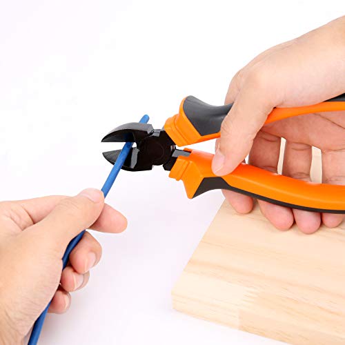 BOENFU Wire Cutters Heavy Duty Side Cutters 7.5 Inches CRV Steel, Comfort Grip Diagonal Cutting Pliers for Floral Wire, Crafting, Chicken Wire, Orange - color: 7.5 Inches - 1 Pack - Orange Handle