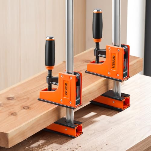 VEVOR Bar Clamps for Woodworking, 4-Pack, 24" Opening F Clamps, 1500 lbs Load Limit, Clamp/Spreader 2 Modes, Soft Rubber Pads, Ergonomic Handle, Carbon Steel Bar, for Wood Working and Metal Working - size: 24"(4 Pack), style: Heavy-Duty