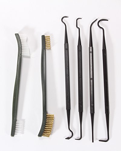 Lyman 6 Piece Pick & Brush Gun Cleaning Kit Brass/Nylon, Black, One Size, 04038