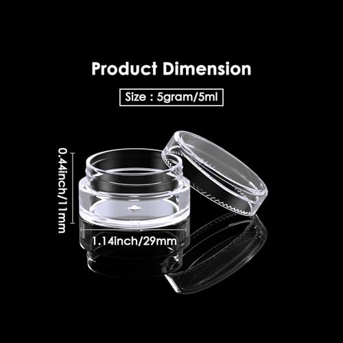 Eternal Moment 50 Pack 5G Sample Containers with Lids Cosmetic Small Jars - color: Clear Lid, size: 0.17 Ounce