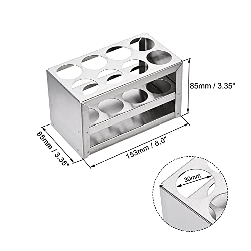 uxcell 304 Stainless Steel Test Tube Holder Lab Stand Rack 8 Hole 3 Layer for 26-30mm Tubes