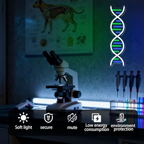 DNA Double Helix Neon Signs for Wall Decor, Dimmable LED DNA Neon Light Art Wall Sign for Man Cave Gaming Room Bedroom Biology Science Gift Decor for Nurse Doctor Physician Student - color: DNA Model Neon Sign