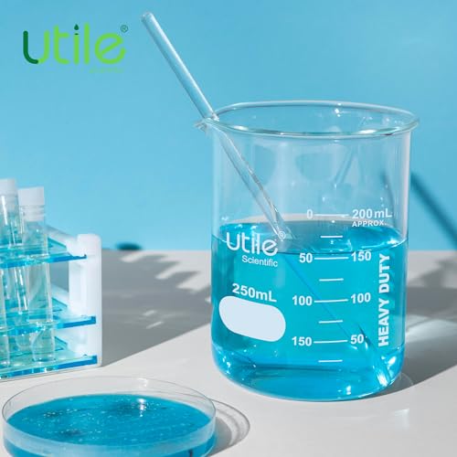 Utile 101.45oz(3000ml) Low Form Glass Beakers, Borosilicate 3.3 Glass with Printed Graduation, 4000.3000.1 - style: Vol.3000ml