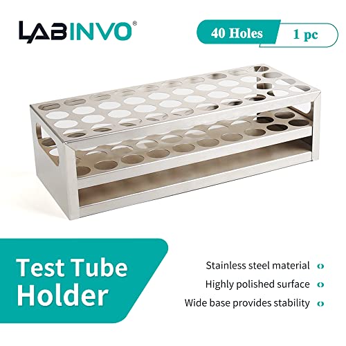 40Holes(4×10) Tube Rack, Suitable for Tubes of Dia.≤21mm,Stainless Steel Test Tube Holder,IN-TTRS40 - style: 40Holes, Dia.≤21mm