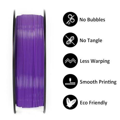 GIANTARM PETG Filament 1.75mm for 3D Printer, 1KG, Purple - color: Purple