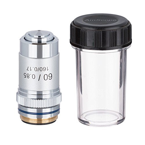 AmScope A60X 60X Achromatic Microscope Objective, Grey - style: 60X Objective