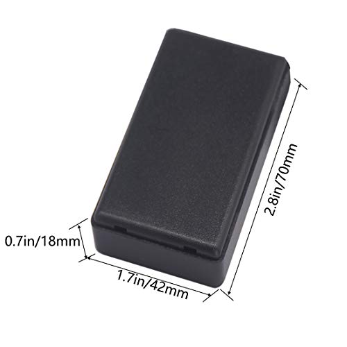 Zulkit 12Pcs Project Boxes ABS Plastic Electrical Project Case Power Junction Box Black 2.76 x 1.65 x 0.71 inch (70x42x18 mm) - color: 12 PCS, size: 2.76" x 1.65" x 0.71"