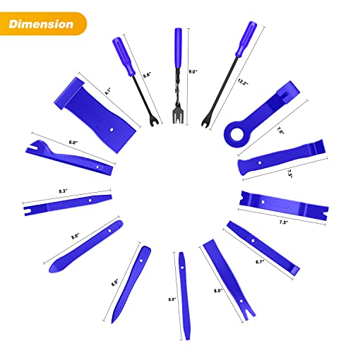 GOOACC Car Push Retainer Clips & Auto Fasteners Assortment Popular Sizes Nylon Bumper Fender Rivets, 60Pcs Clips + 42 Remover - color: 102Pcs Blue