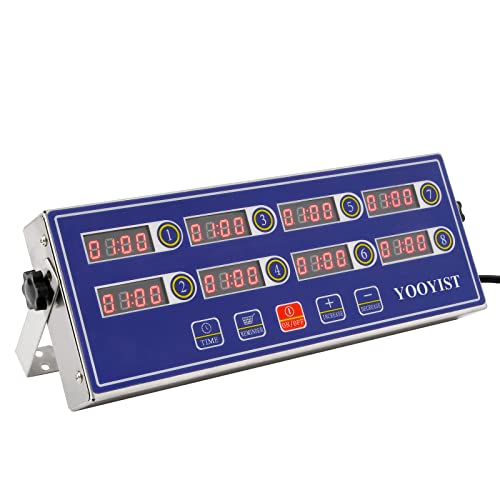 Professional Commercial 8 Channel Multiple Kitchen Timers Digital Calculagraph Programmable Loud for Restaurant Food Fryer Baking Cooking Stainless Steel Heavy Duty. - color: Blue