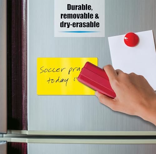 Better Office Products 36 Pack Dry Erase Stickers, 3" x 5" Size, Assorted Colors, Easy to Remove Peel and Stick Vinyl Decals for Organizing, Color Coded Labeling of Household or Classroom Items